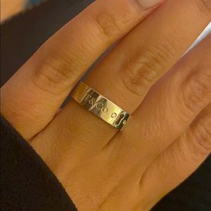 TIFFANY & CO SILVER AND DIAMOND KEYHOLE RING